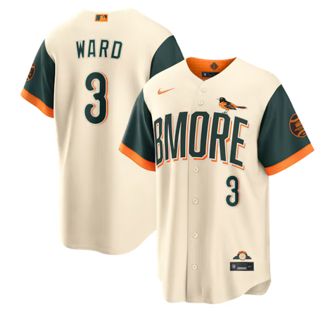 Men Baltimore Orioles #3 ward Cream Nike 2026 City Connect Stadium Jersey->baltimore orioles->MLB Jersey